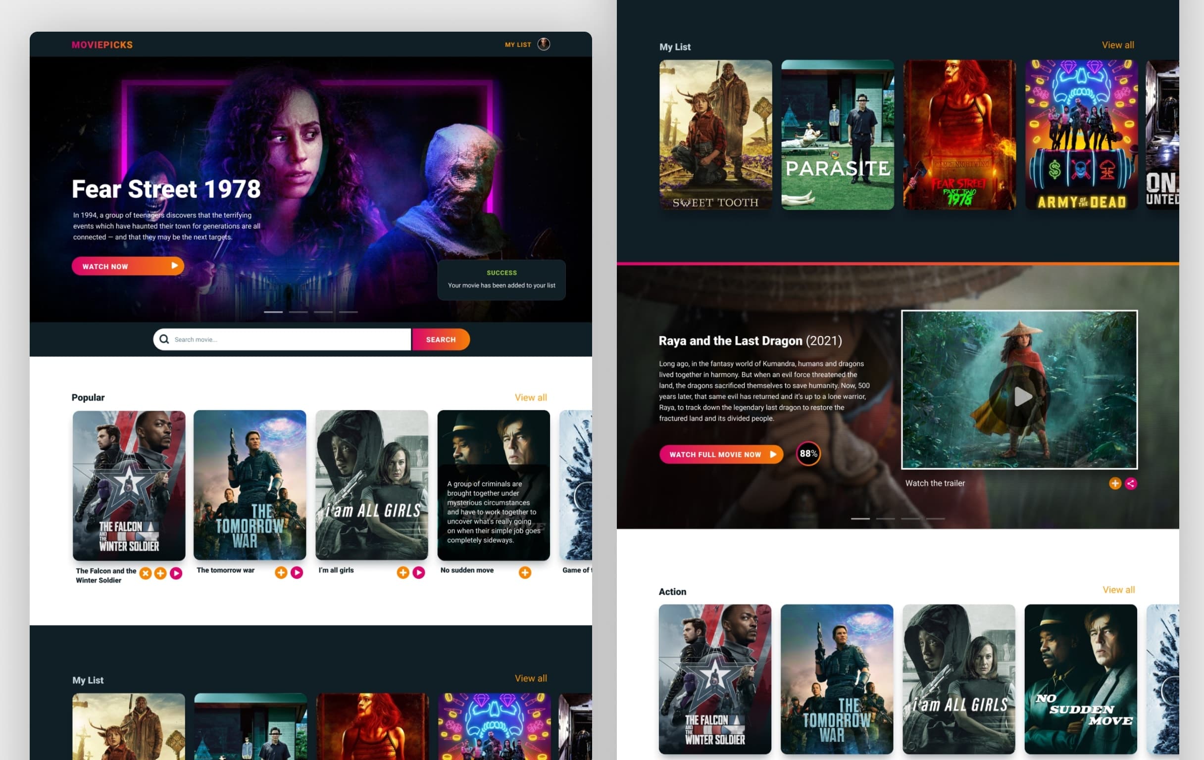 Moviepicks React app